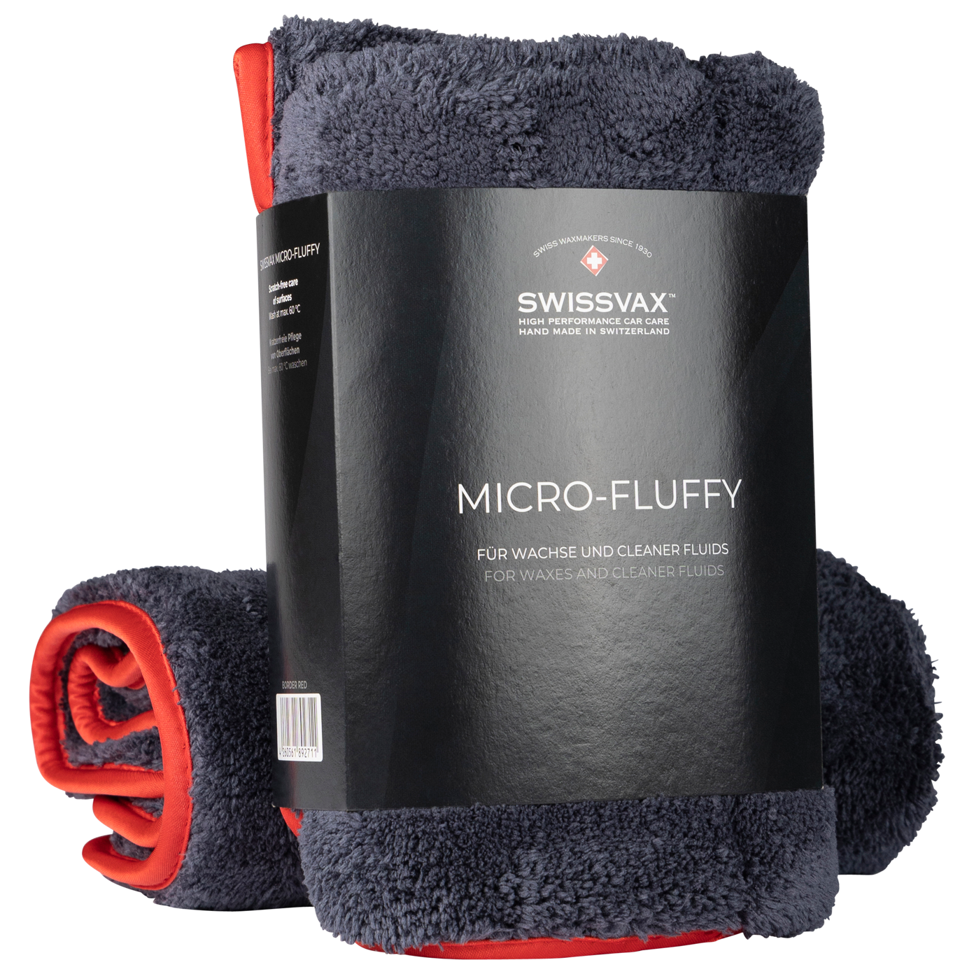Swissvax hadřík Micro-Fluffy antracit | červený – oficiální produktová fotografie Swissvax